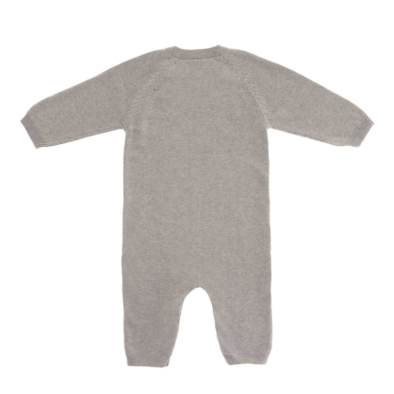 Knitted Overall GOTS Strampler - Garden Explorer Grey