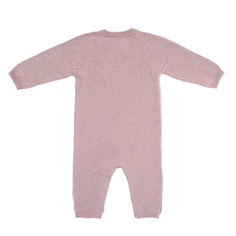 Knitted Overall GOTS Strampler - Garden Explorer Light Pink