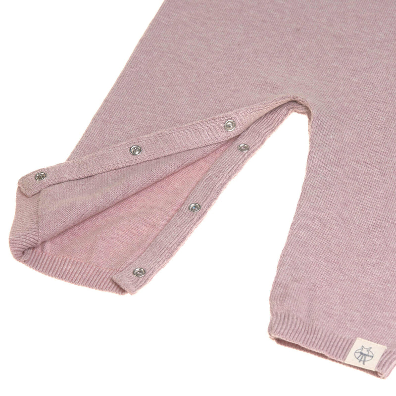 Knitted Overall GOTS Strampler - Garden Explorer Light Pink
